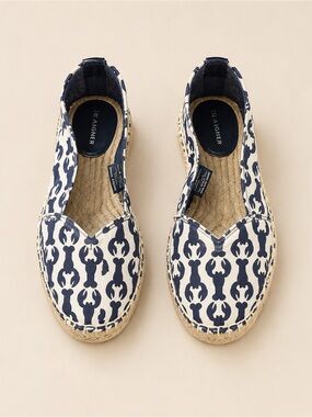 Etienne Aigner Navy and White Patterned Espadrilles